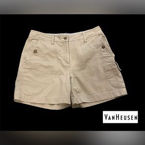 Van Heusun Khaki Cargo Shorts with Pockets Size 8